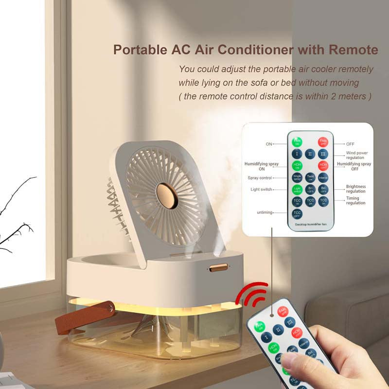 3-in-1 Portable USB Fan with Humidifier & Night Light for Cool Comfort Anywhere