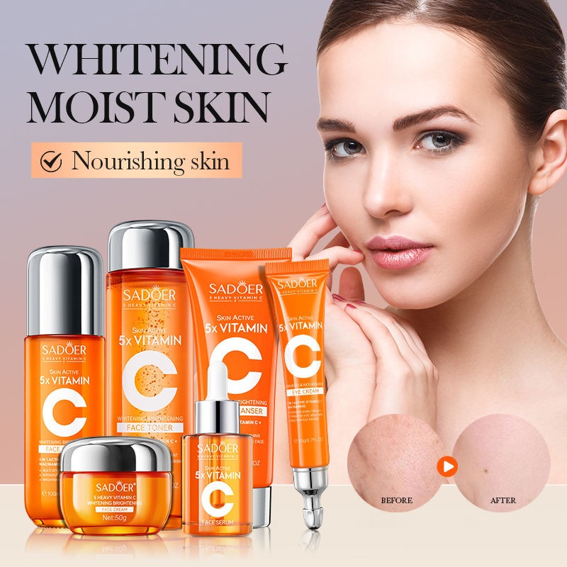 Sadoer Vitamin C Skincare Set – 5X Brightening Power for Radiant, Even-Toned & Hydrated Skin