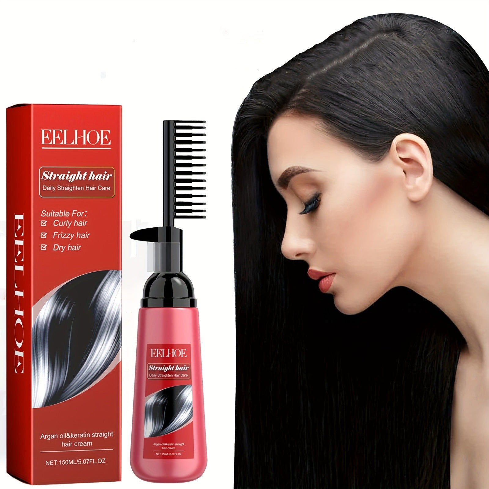 EELHOE Hair Straightening Cream – Smooth, Straighten & Nourish Curly, Frizzy, Dry Hair