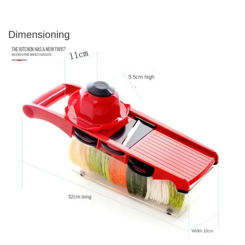 12-in-1 Multifunctional Vegetable Slicer with Storage Container & Interchangeable Blades