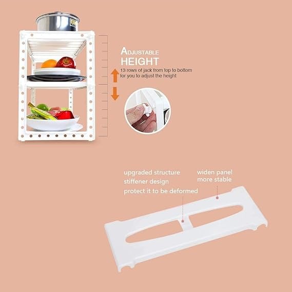 Adjustable Under Sink Organizer Rack – 2-Tier Expandable Shelf for Kitchen or Bathroom Storage