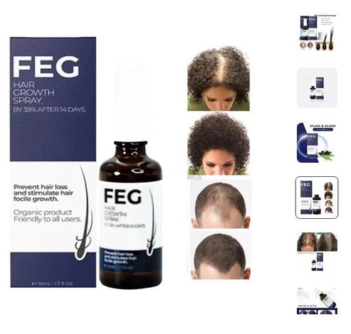 FEG Hair Growth Spray for Thicker, Fuller Hair – Organic Hair Loss Solution for Men & Women (50ml)