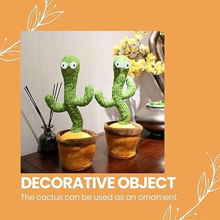 Dancing Talking Cactus Toy with Music, Lights & Mimicry Feature for Kids & Fun