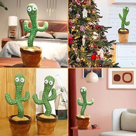 Dancing Talking Cactus Toy with Music, Lights & Mimicry Feature for Kids & Fun
