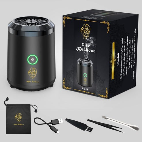 Smart Electric Oud Bukhoor Burner – Portable USB Arabic Incense Diffuser with Accessories Kit
