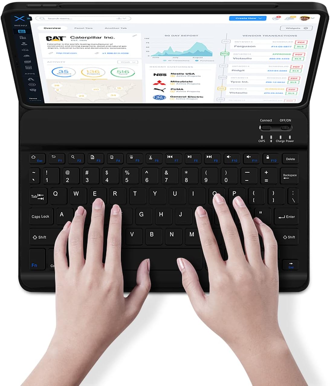 Wireless Bluetooth Keyboard Case – Slim, Portable & Compatible with Tablets