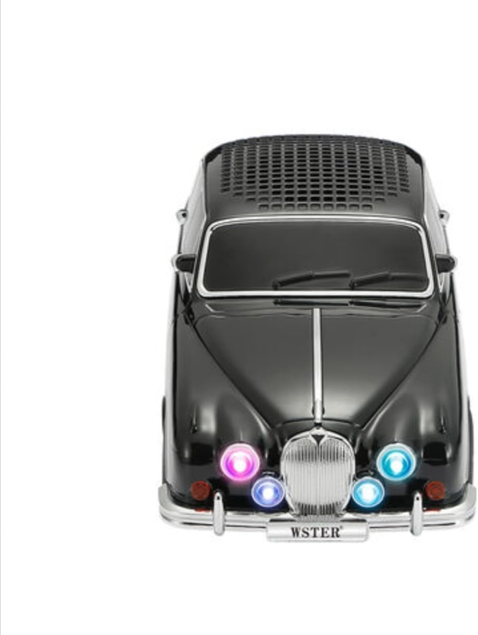 Classic Car Style Bluetooth Speaker with LED Lights & Stereo Sound