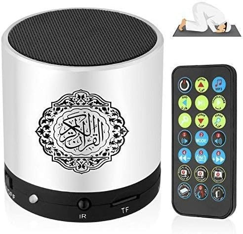 Portable Quran Bluetooth Speaker with LED, TF Card, MIC, Remote Control, and Rechargeable Battery