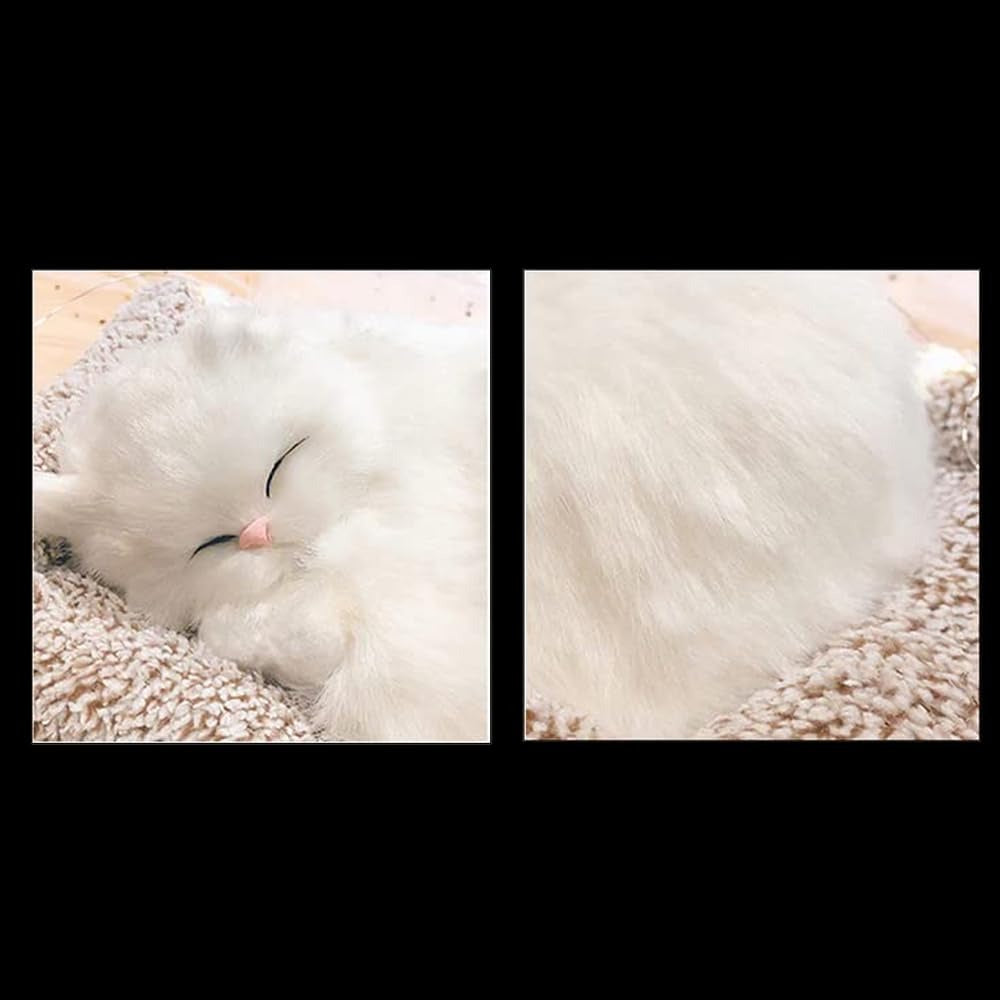 Lifelike Sleeping Cat Plush Toy – Realistic Breathing Pet for Stress Relief & Decor