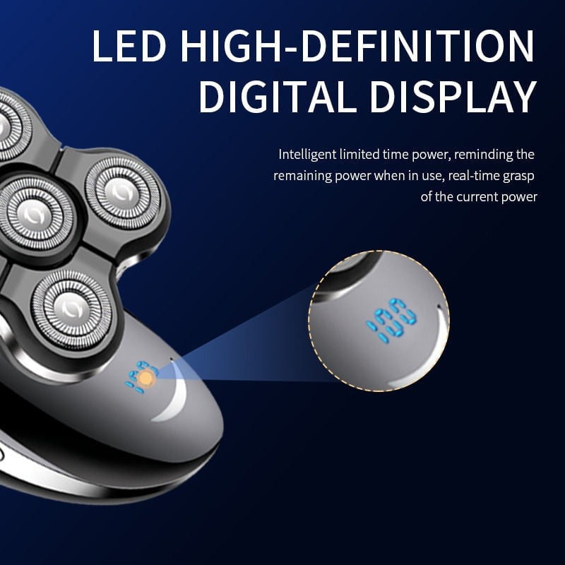 5-in-1 Electric Rotary Shaver Grooming Kit – Rechargeable Head, Beard & Face Care Set for Men