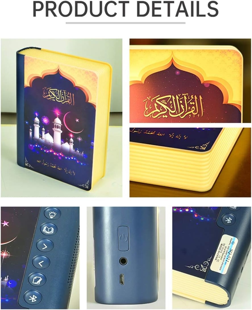 Islamic LED Speaker Book – Bluetooth Quran Player with Recitation & Light