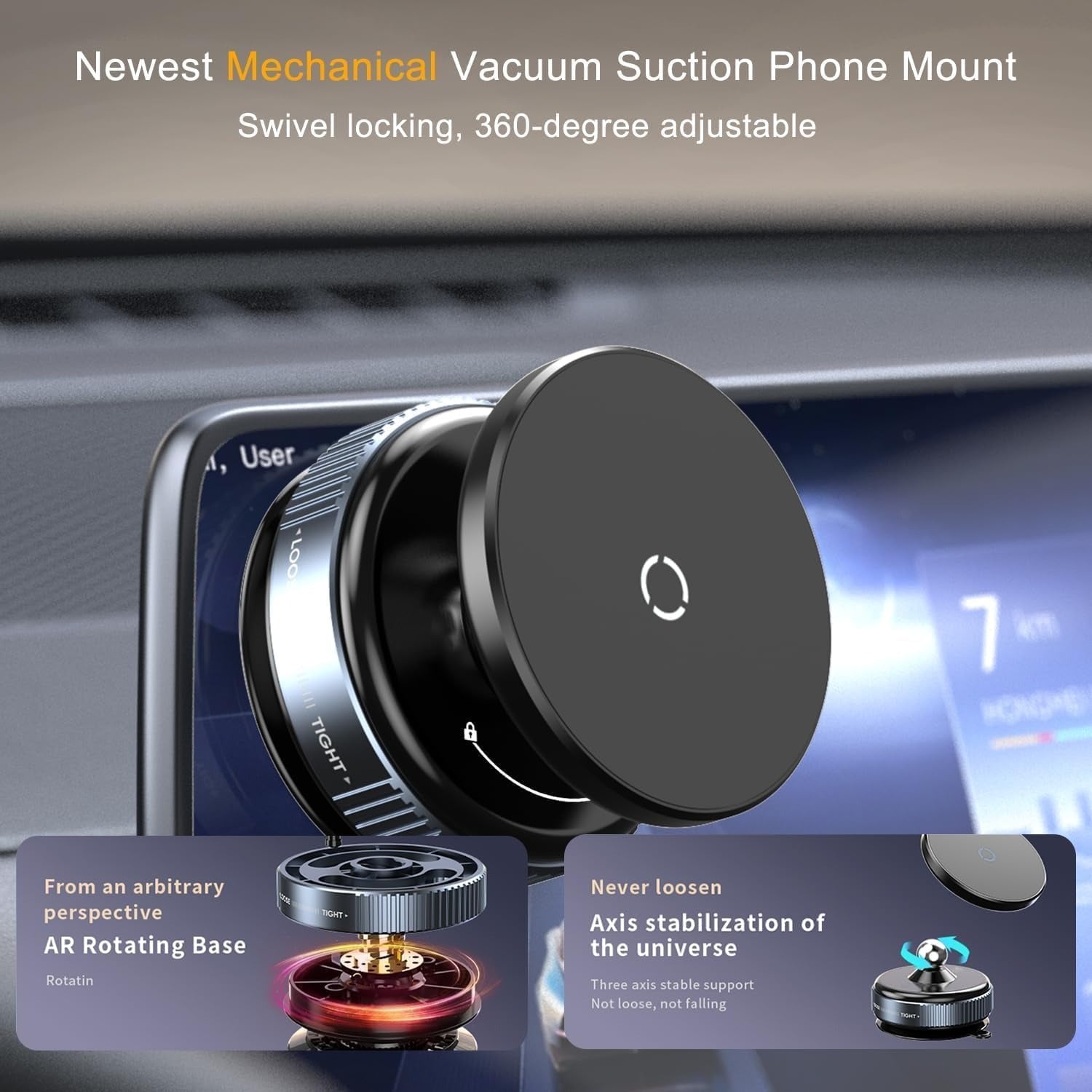 Magnetic 360° Rotating Car Mount Holder with Strong Grip for All Smartphones
