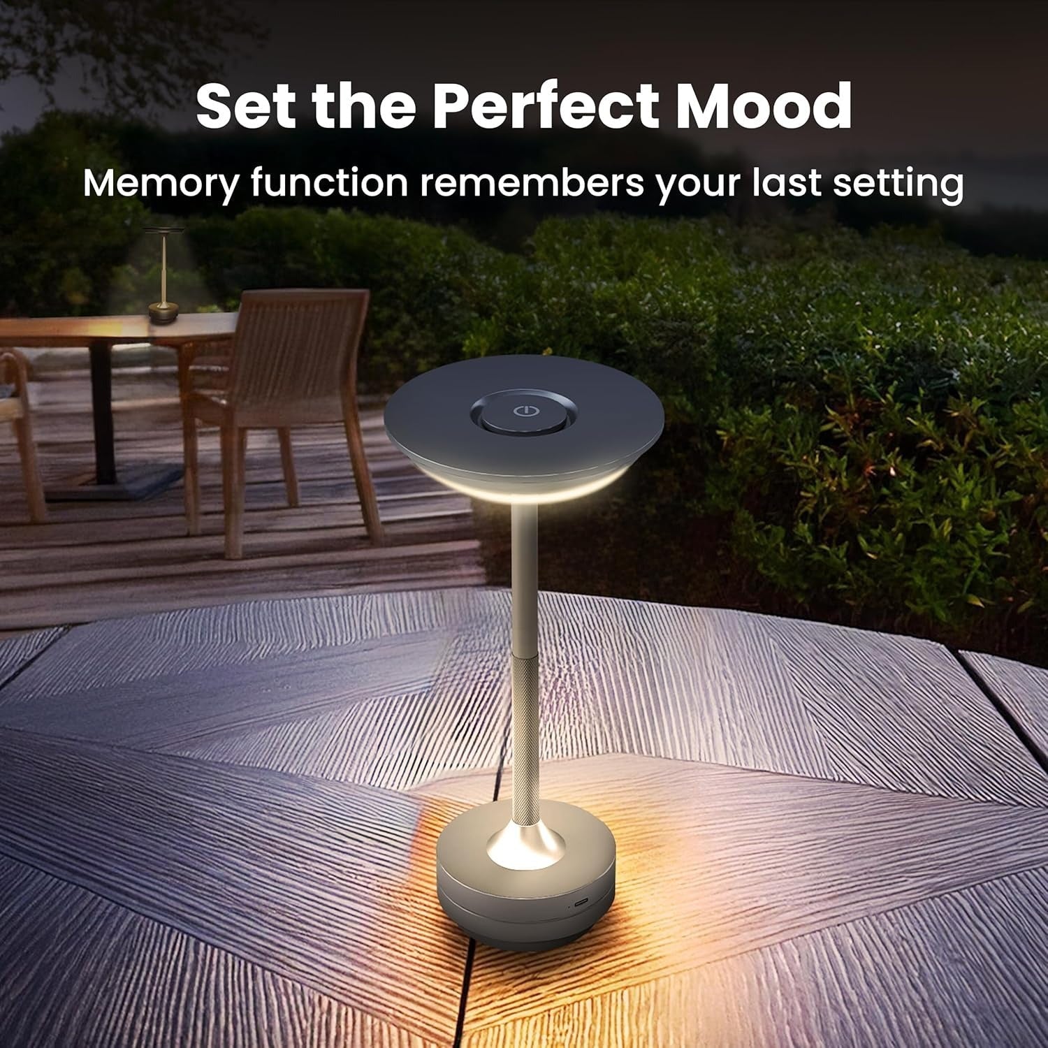 Smart Rechargeable Mood Lamp – Touch Control, Memory Function, Ideal for Indoor & Outdoor Ambience
