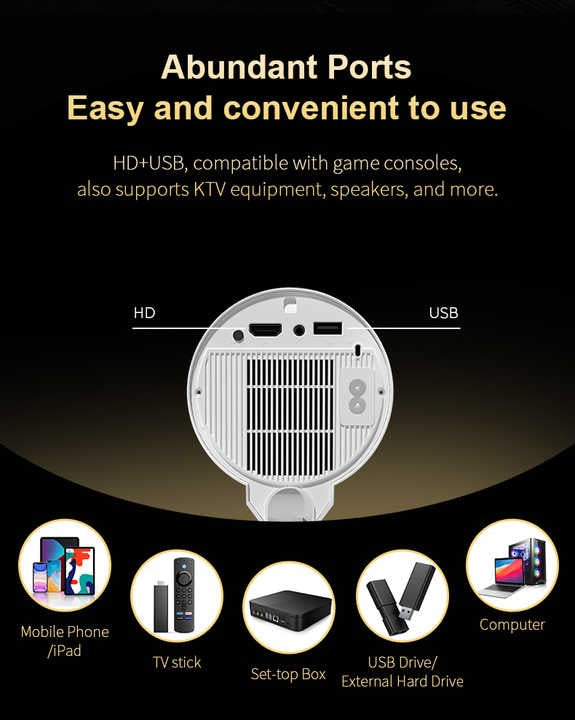 Mini LED Home Projector – Portable HD Display for Movies, Gaming & Presentations