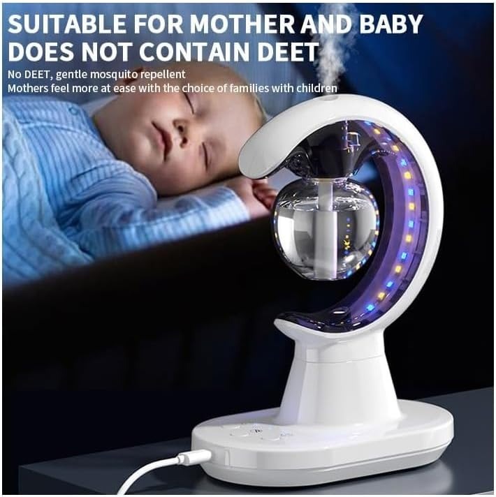 Safe Mosquito Repellent for Baby & Mom – DEET-Free Gentle Insect Trap with LED Light & Aroma Diffuser