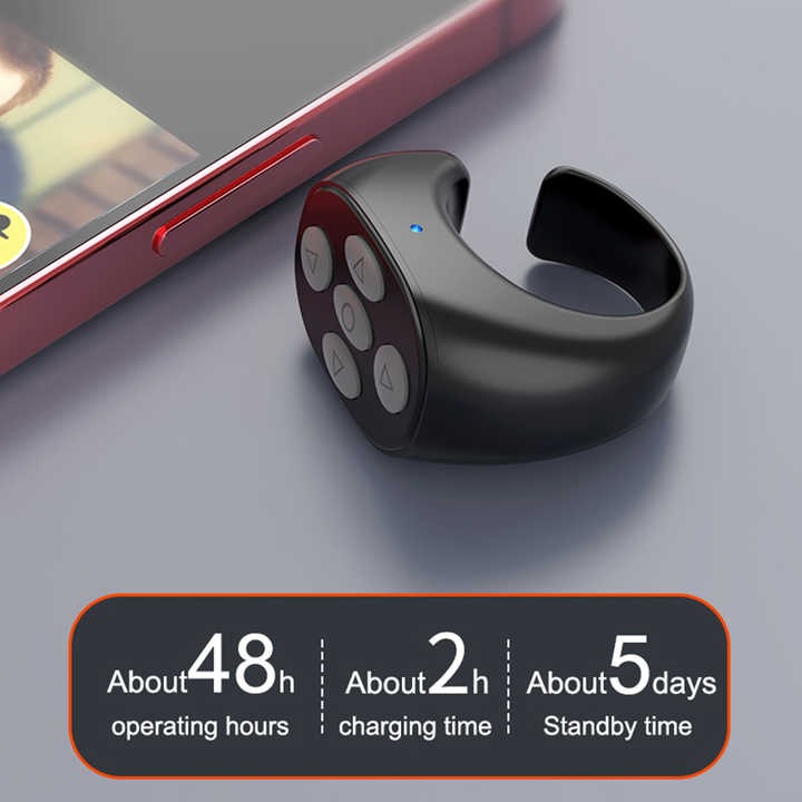 Smart Bluetooth Ring Remote – Wearable Controller for Media, Slides & Camera