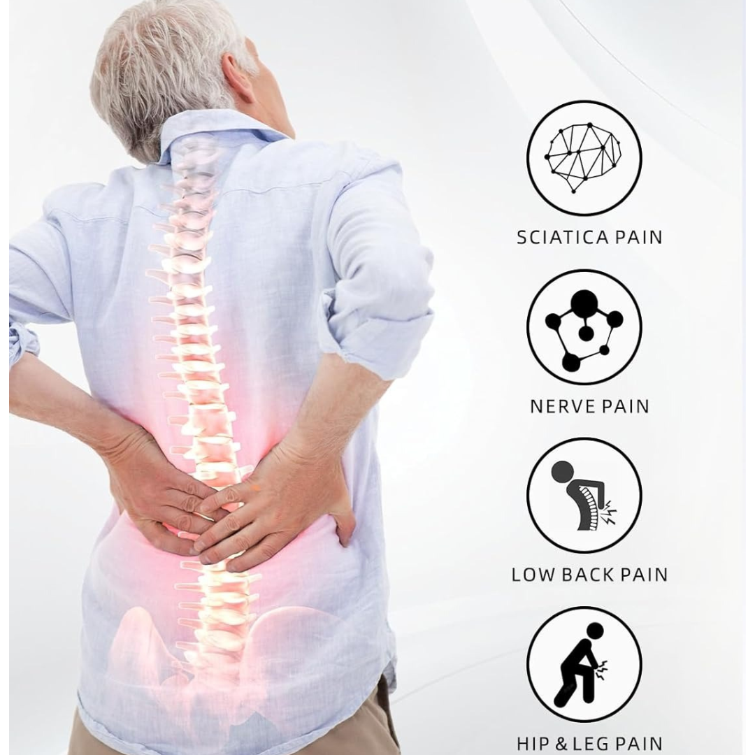 Back Pain Relief Device for Sciatica, Nerve, Lower Back, Hip & Leg Pain Therapy Support